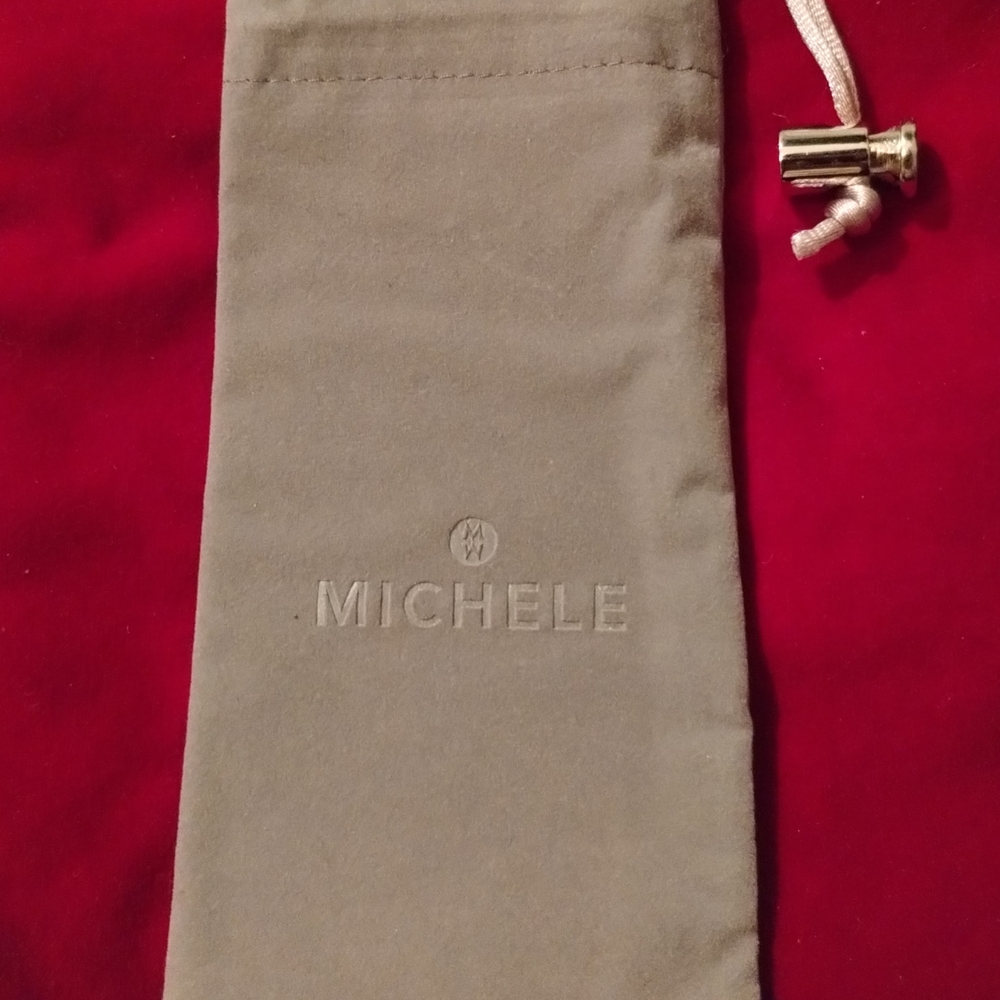 Michele Grey Velvet Watch Dust Bag with Drawstring